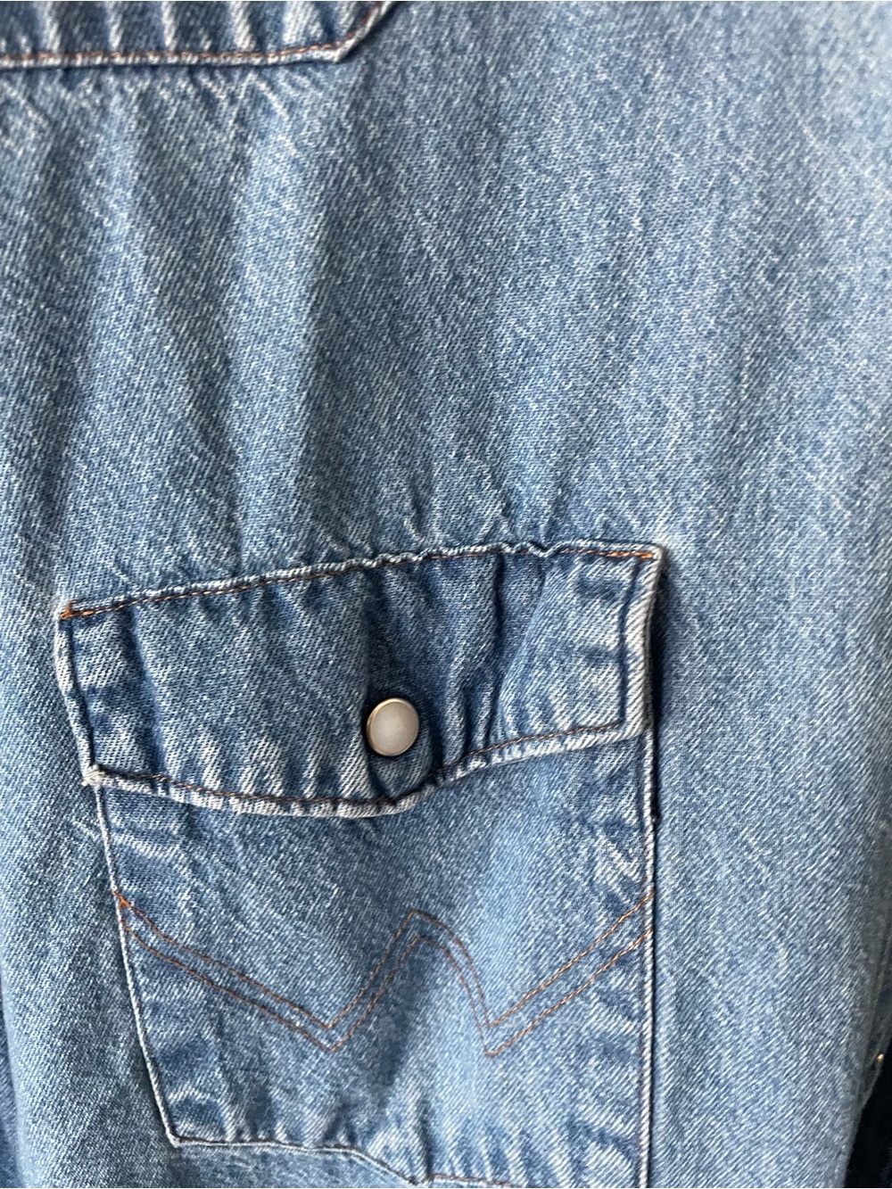 Vintage Wrangler Denim Shirt Jacket with Snap Front - Picture 6 of 7